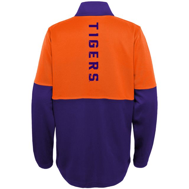 Blouson à glissière quart de tour Clemson Tigers violet/orange pour enfant Quick Snap Spine Print