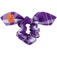 ZooZatz Clemson Tigers Plaid Scrunchie with Bow