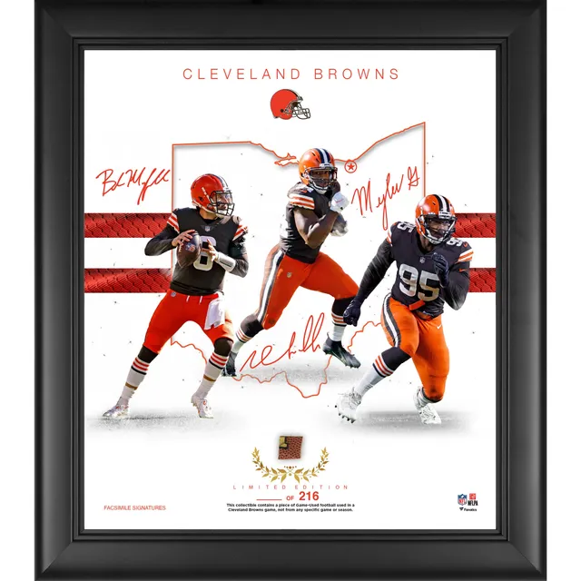 Baker Mayfield Cleveland Browns Framed 15 x 17 Rookie Touchdown Pass  Record with a Piece of Game-Used Football - Limited …