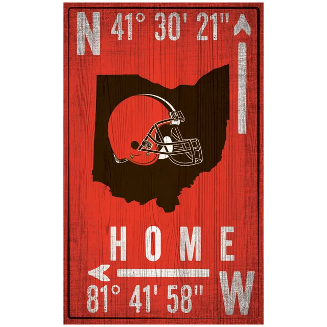 NFL Cleveland Browns Distressed Logo Cutout Sign