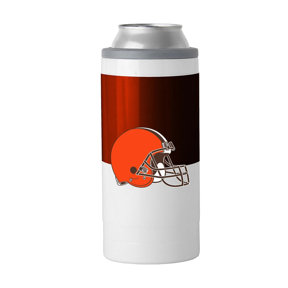 Glacière mince à blocs de couleurs Cleveland Browns de 12 oz