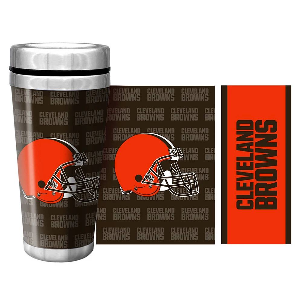 Cleveland Browns 16oz. Tasse de voyage avec papier peint complet