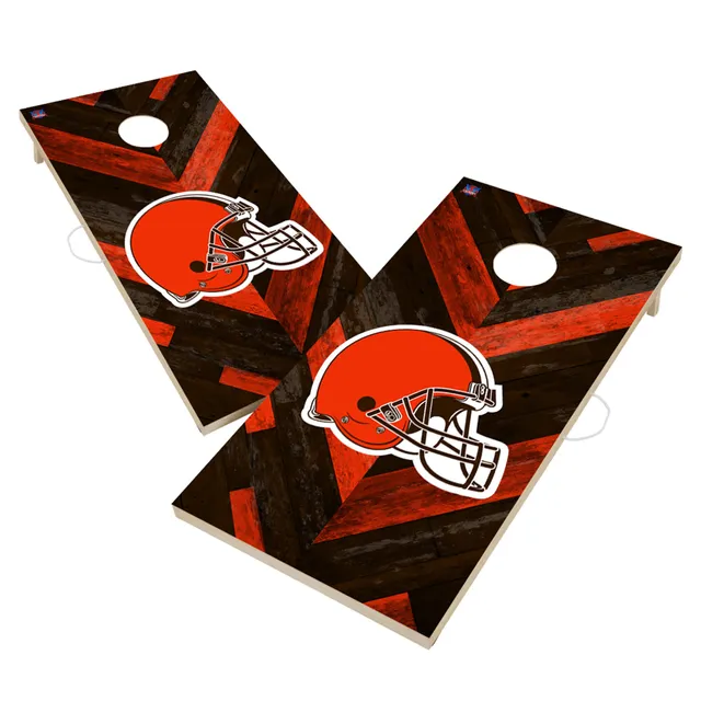 PAIR of Cleveland Cornhole Wraps / 2 Brown and Orange Cornhole 