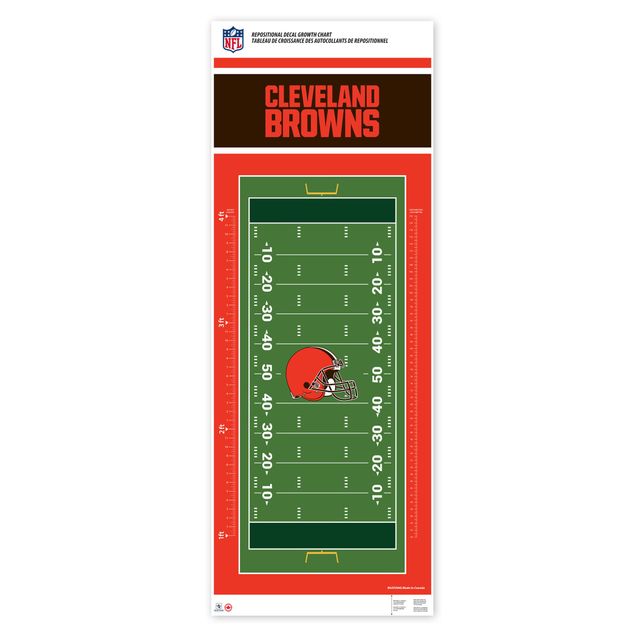 Cleveland Browns - Tableau de croissance des décalcomanies repositionnables sur le terrain de 24'' x 60''