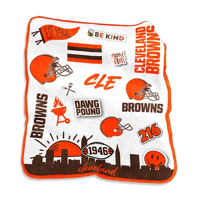 Cleveland Browns 50'' x 60'' Native Raschel Jeté en peluche