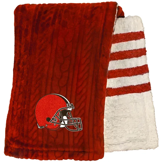 NFL Cleveland Browns Helmet Stripes Flannel Fleece Blanket