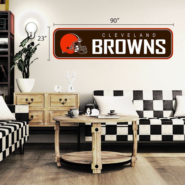 Mur repositionnable Cleveland Browns 90 `` x 23 '' - décalcomanie