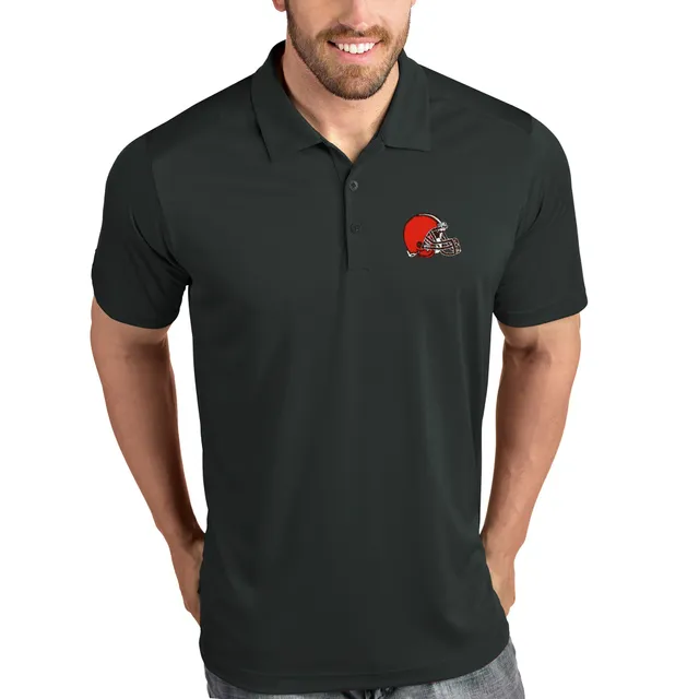 Antigua Cleveland Browns Mens White Tribute Long Sleeve Polo Shirt