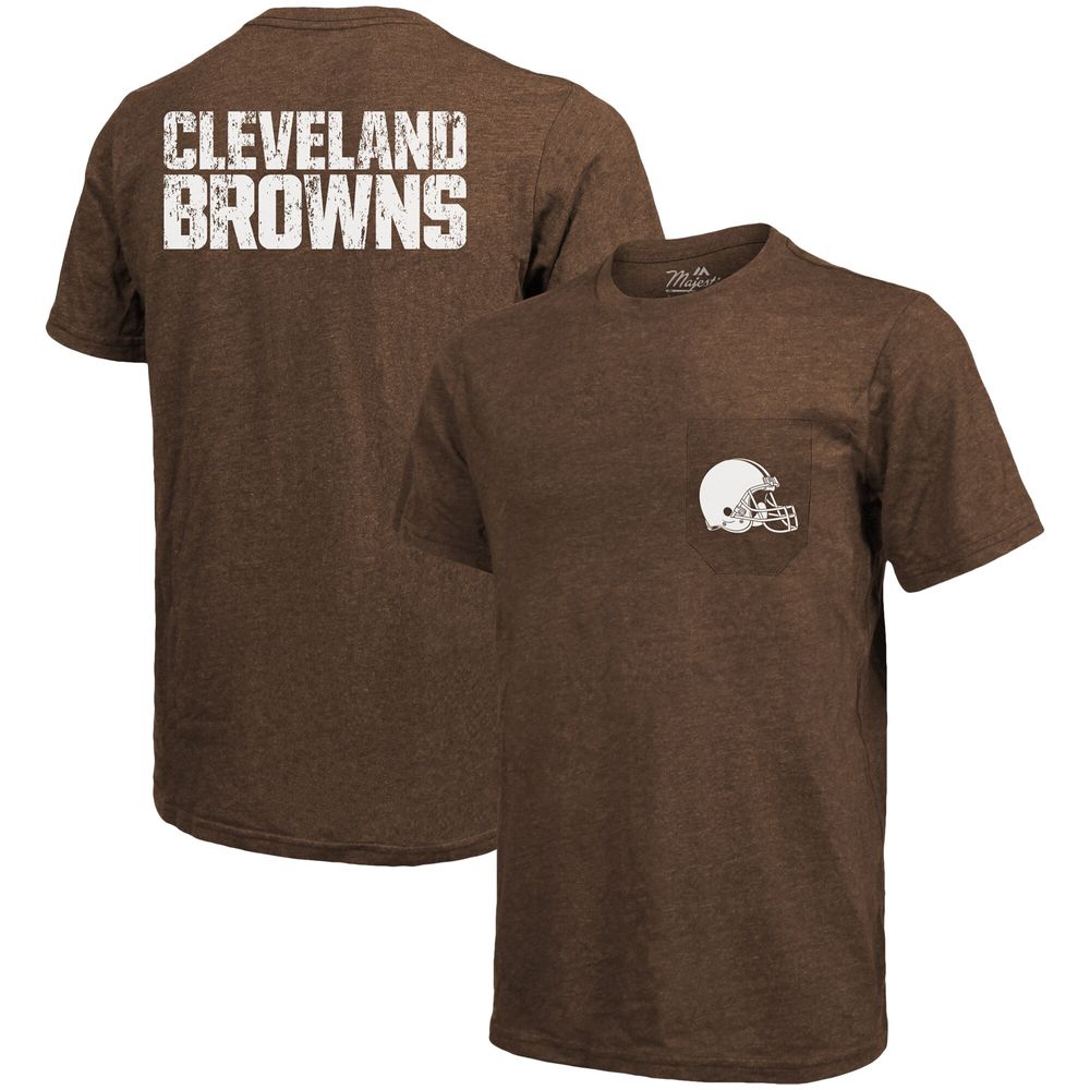 Cleveland Browns Majestic Threads Tri-Blend Pocket T-Shirt - Brown