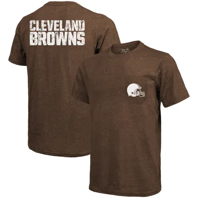 Cleveland Browns Majestic Threads Tri-Blend Pocket T-Shirt - Brown