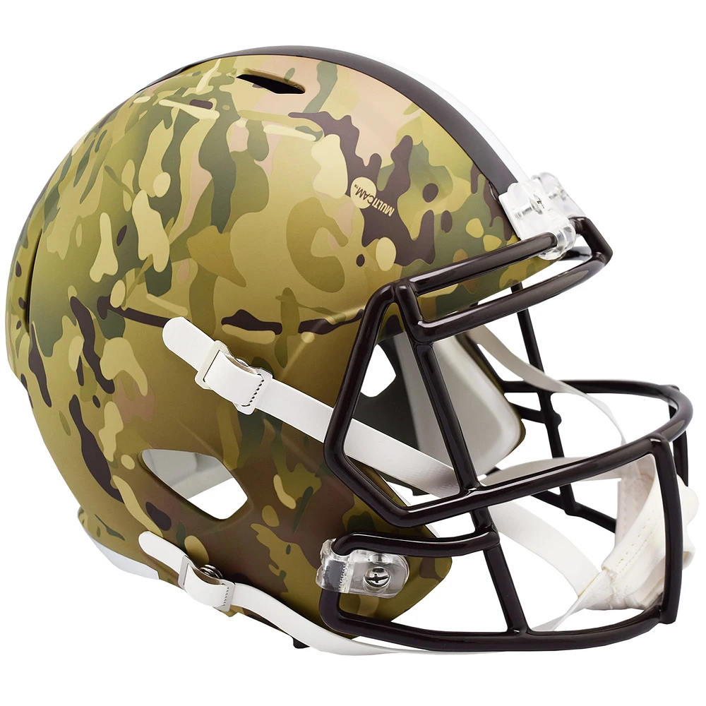 Cleveland Browns Riddell Camo Alternate Revolution Speed ​​Display Réplique de casque de football pleine grandeur