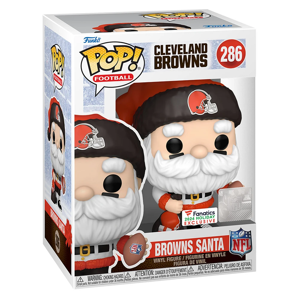 Figurine en vinyle exclusive Fanatics 2024 du Père Noël des Cleveland Browns Funko Pop!