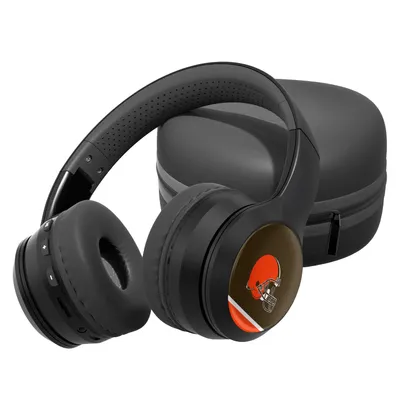 Cleveland Browns Stripe Design Wireless Bluetooth Headphones With Case