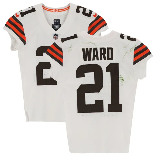 Denzel Ward Men's Nike White Cleveland Browns 1946 Collection Alternate Custom Jersey Size: Extra Large