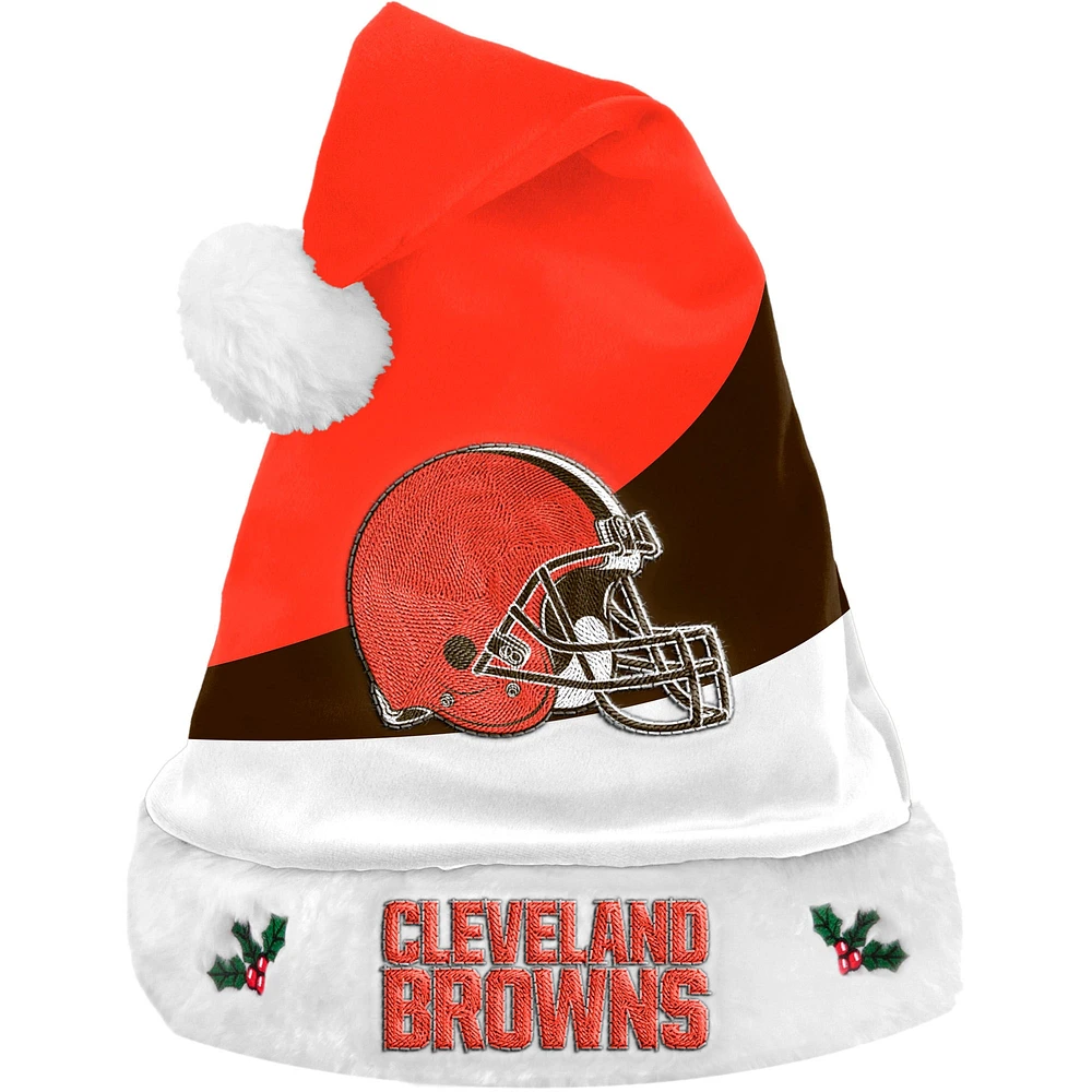 FOCO Cleveland Browns Logo Colorblock Santa Hat