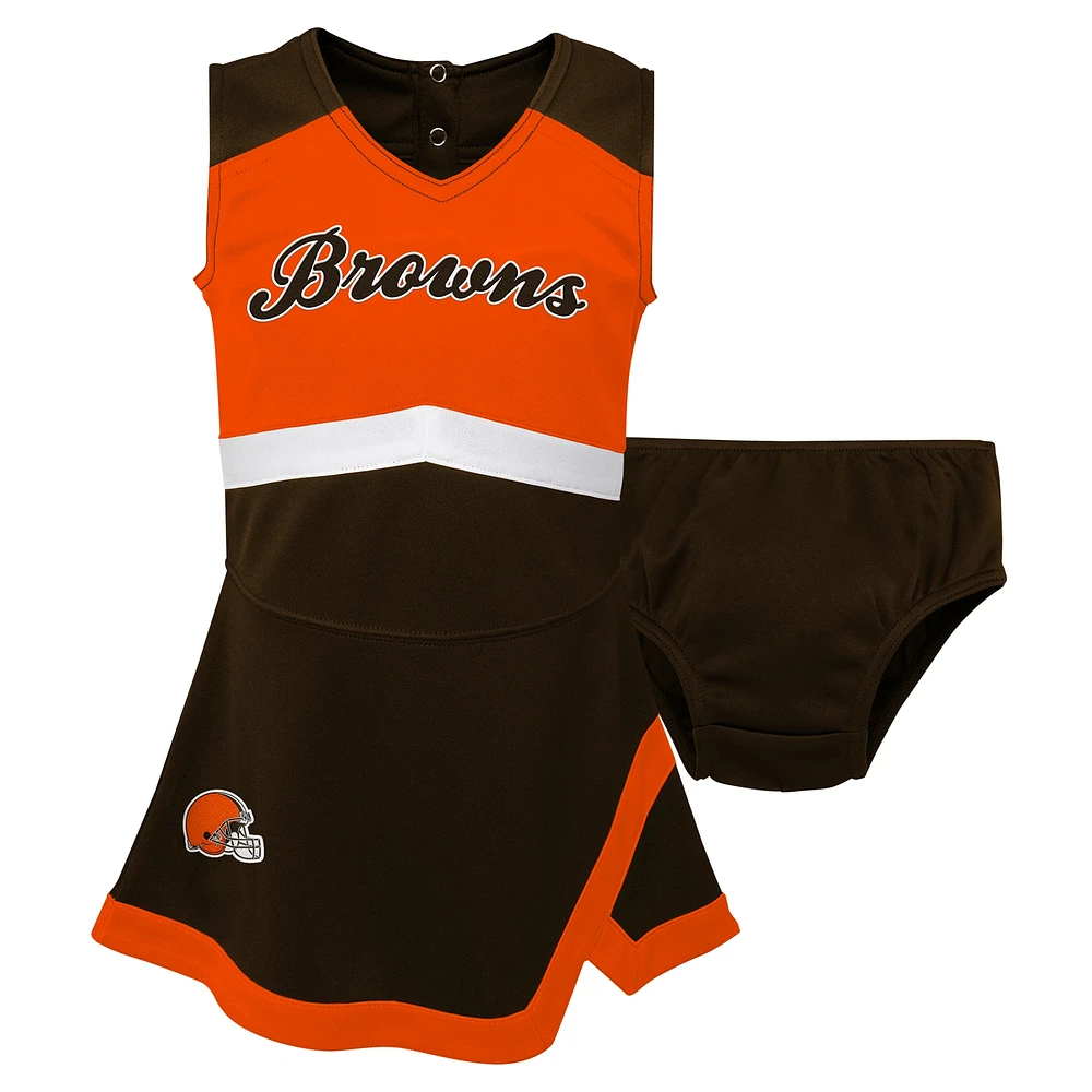 Girls Infant Brown Cleveland Browns Cheer Captain Jumper Dress