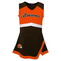 Girls Infant Brown Cleveland Browns Cheer Captain Jumper Dress