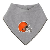 Girls Newborn & Infant Brown/Heathered Gray Cleveland Browns All The Love Bodysuit Bib Booties Set