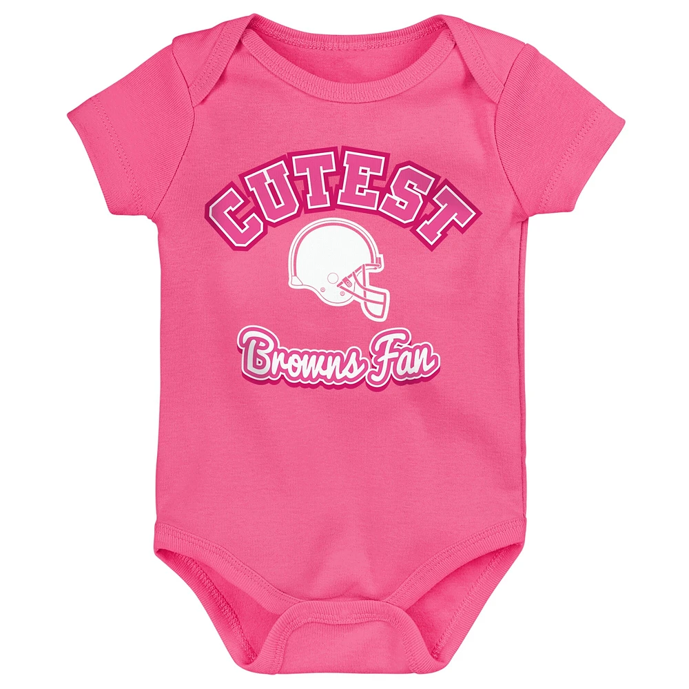 Body rose pour nouveau-né et bébé Cleveland Browns