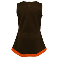 Ensemble robe pull deux pièces Cheer Captain marron avec bloomers pour filles d'âge préscolaire Cleveland Browns