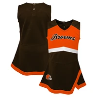 Girls Toddler Brown Cleveland Browns Cheer Captain Dress with Bloomers