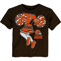 Girls Toddler Brown Cleveland Browns Cheerleader T-Shirt