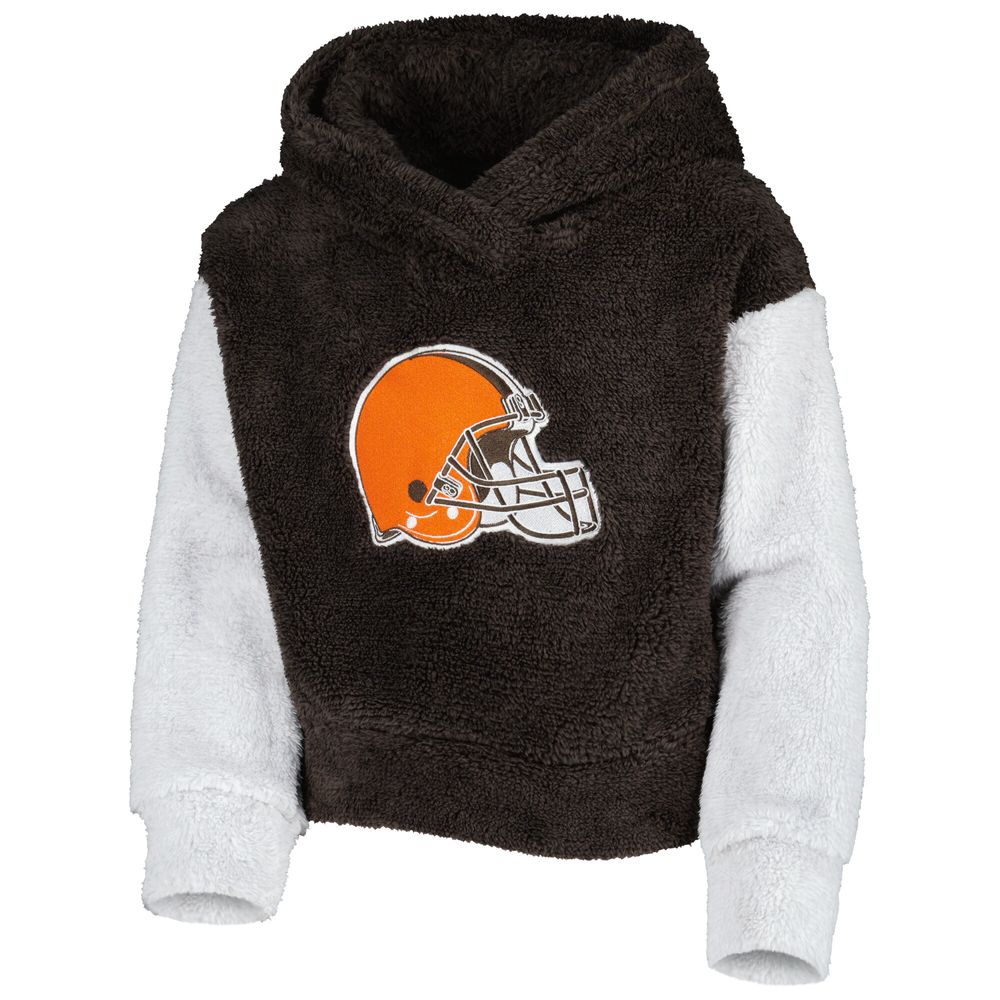 Girls Youth Brown/Gray Cleveland Browns Game Time Teddy Fleece Pullover  Hoodie