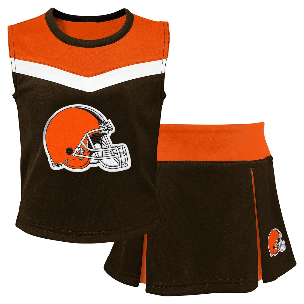 Girls Youth Brown Cleveland Browns Spirit Two-Piece Cheerleader Set