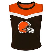 Ensemble deux pièces de pom-pom girl marron Cleveland Browns Spirit pour filles