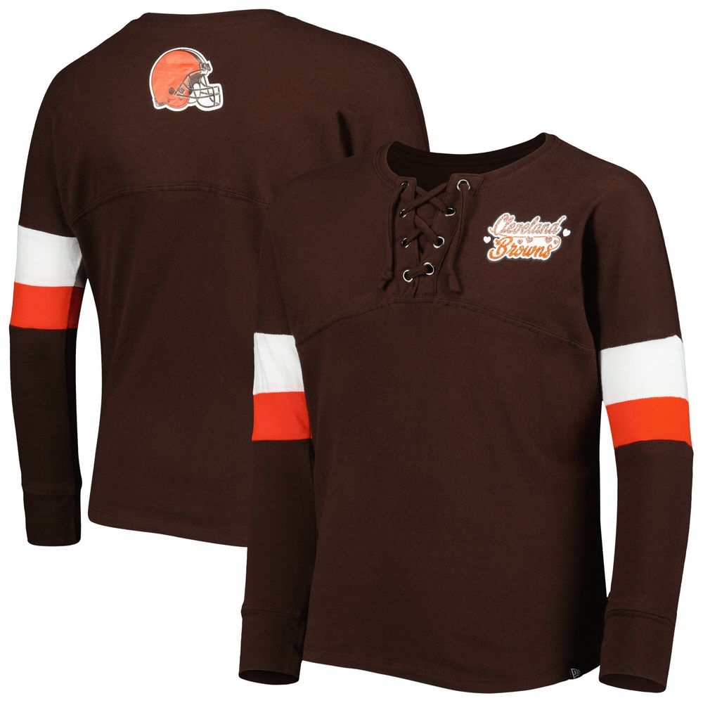 NFL Cleveland Browns Long Sleeve lace up T-Shirt. Size Small.