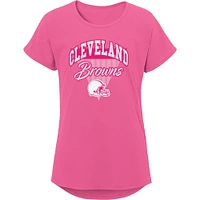 Girls Youth Pink Cleveland Browns Playtime Dolman T-Shirt