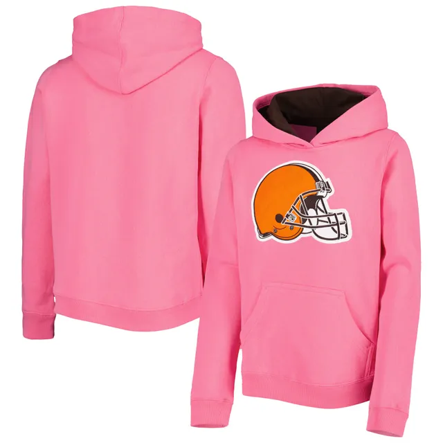 Lids Cleveland Browns Girls Youth Prime Pullover Hoodie - Pink