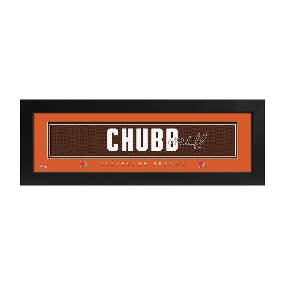 Lids Nick Chubb Cleveland Browns Imperial 8'' x 24'' Framed Signature Name  Plate