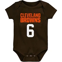 Body Baker Mayfield Brown Cleveland Browns Mainliner pour bébé avec nom et numéro de joueur