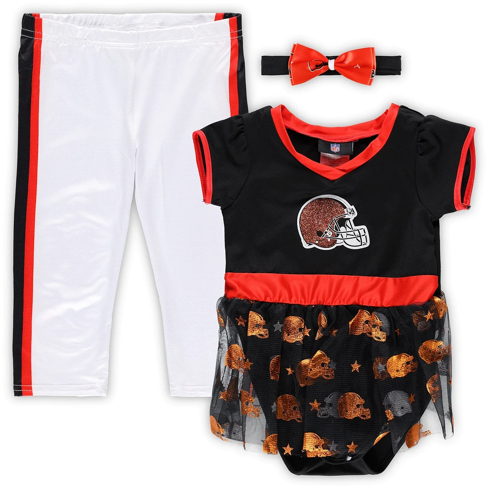 Ensemble de costumes Tutu hayon pour bébé marron/blanc Cleveland Browns