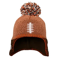 Infant Brown Cleveland Browns Football Head Knit Hat with Pom