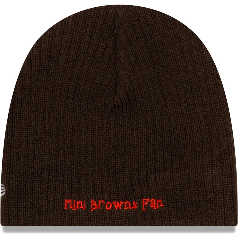 Infant New Era Brown Cleveland Browns Mini Fan Beanie