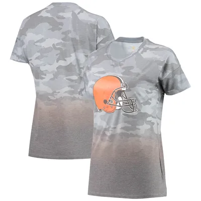 Juniors Gray/Scarlet San Francisco 49ers Beth Camo Dip-Dye T-Shirt