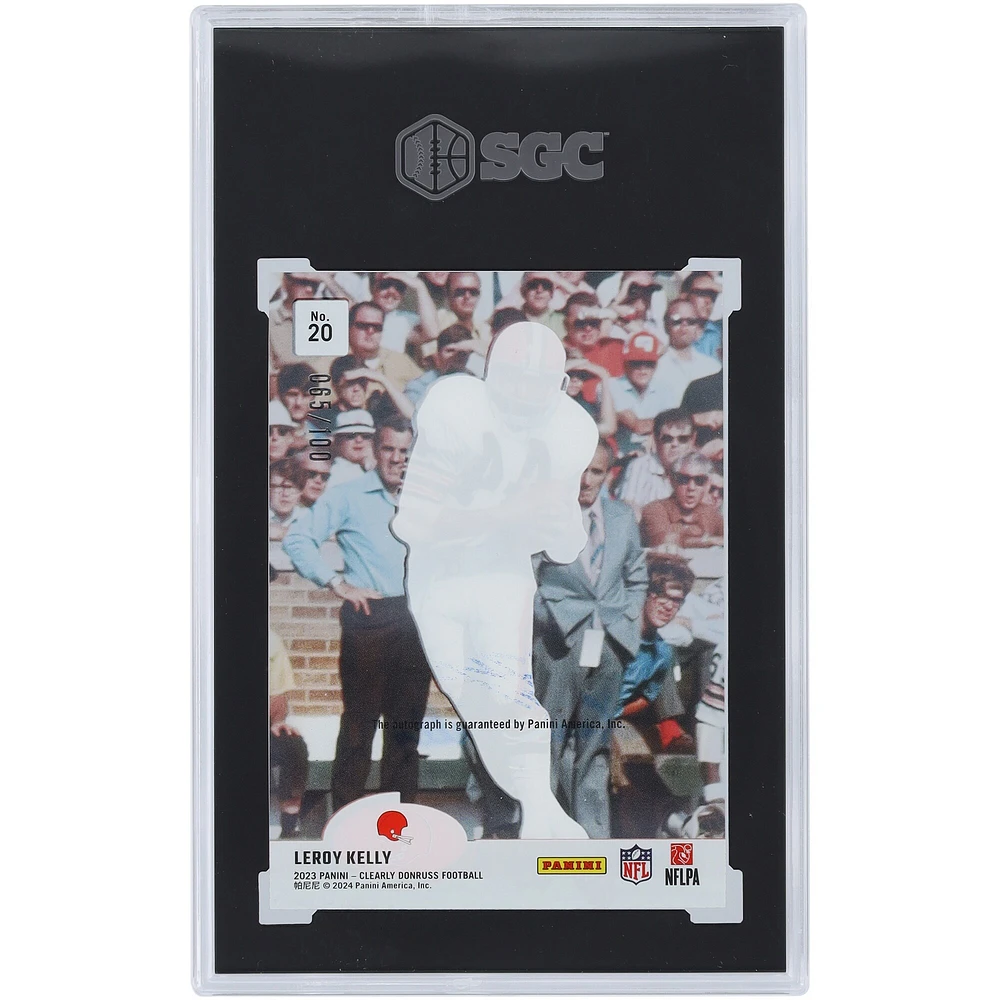 Leroy Kelly Cleveland Browns Autographed 2023 Panini Clearly Donruss '03 Retro #20 #65/100 SGC Authenticated 9.5/10 Card