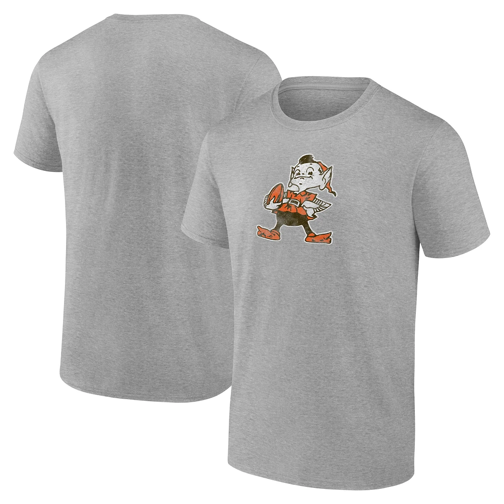 T-shirt gris à logo rétro vieilli des Cleveland Browns Fanatics pour hommes