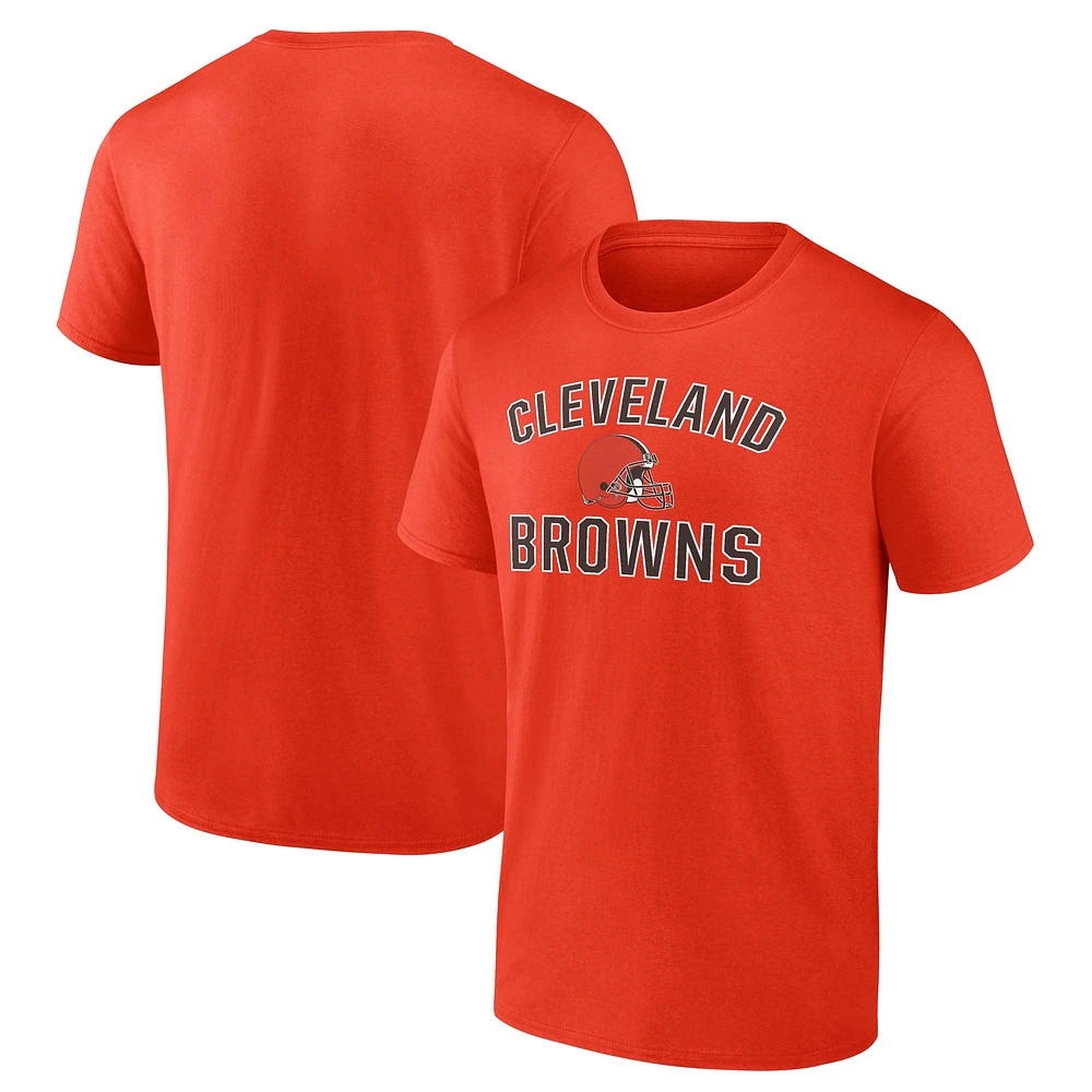 T-shirt orange Fanatics pour homme avec arche de victoire des Cleveland Browns