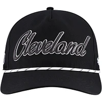 Casquette ajustable noire '47 Cleveland Browns Overhand Speckle Hitch pour homme