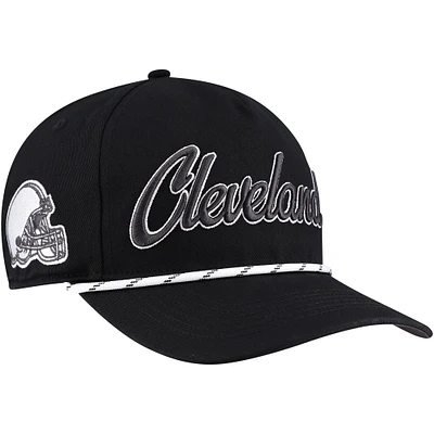 Casquette ajustable noire '47 Cleveland Browns Overhand Speckle Hitch pour homme