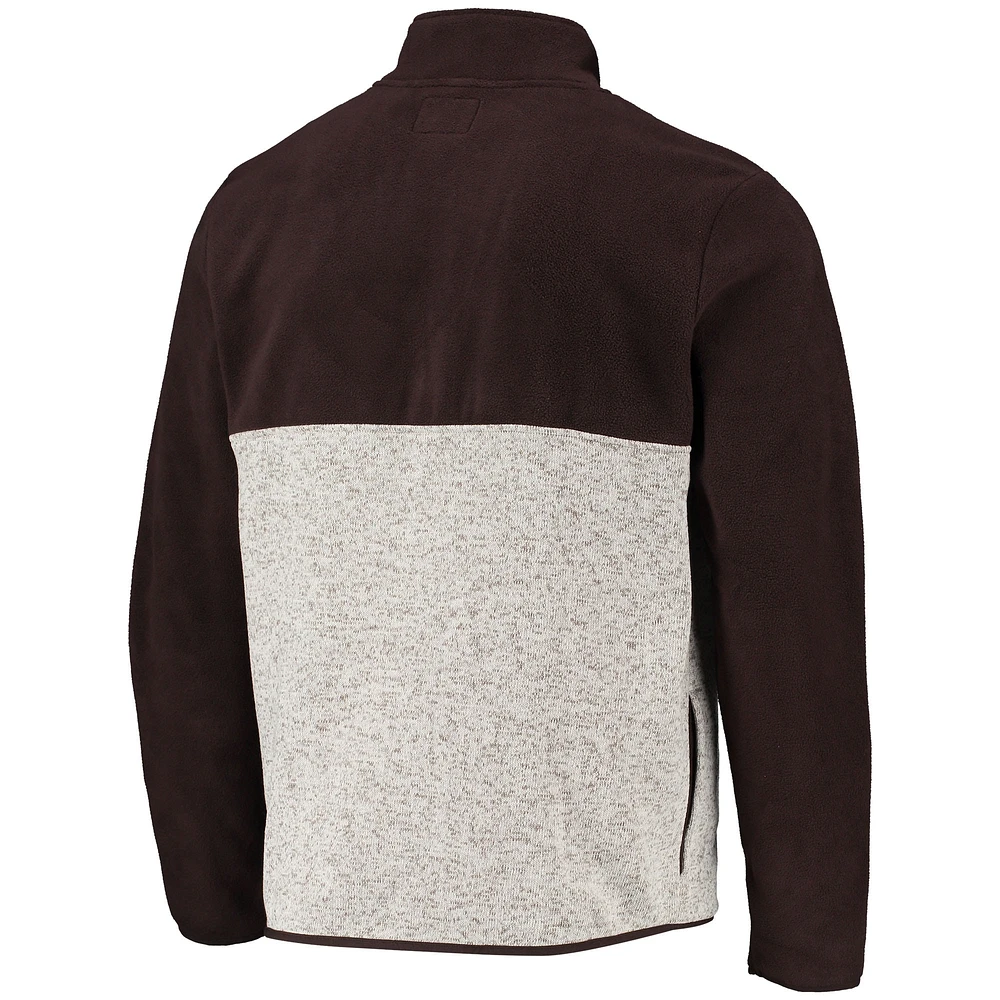 Blouson à demi-glissière Kodiak Color Block des Cleveland Browns '47 marron/gruau pour homme