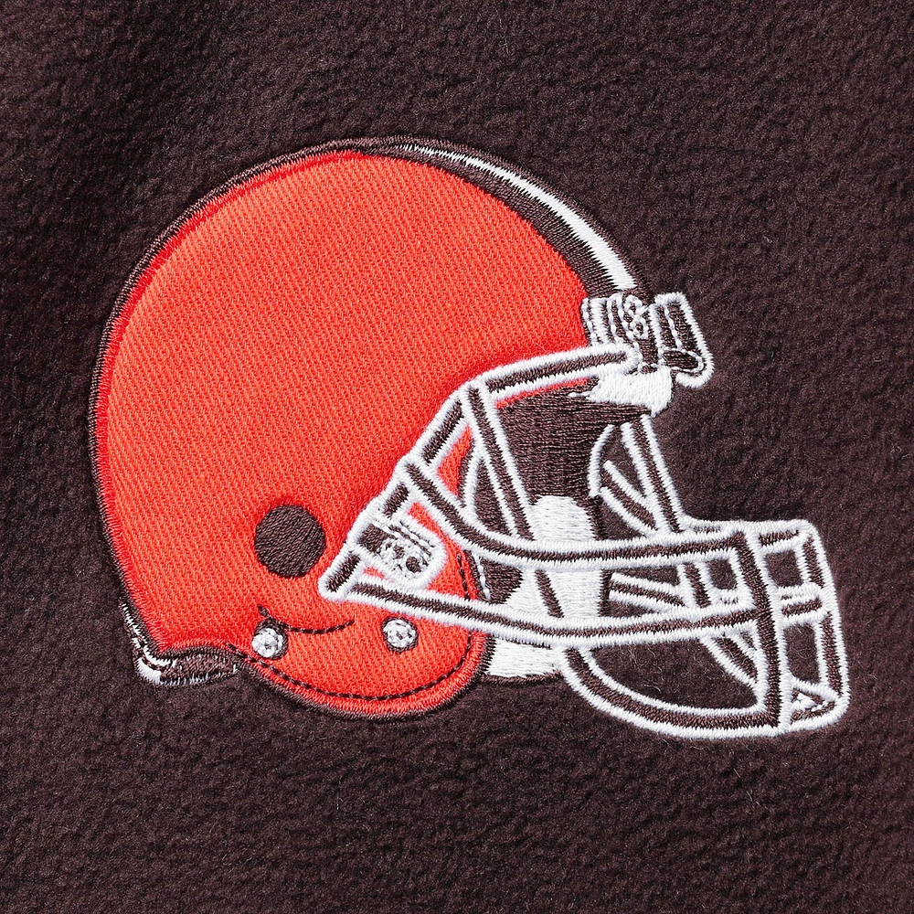 Blouson à demi-glissière Kodiak Color Block des Cleveland Browns '47 marron/gruau pour homme