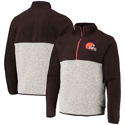 Blouson à demi-glissière Kodiak Color Block des Cleveland Browns '47 marron/gruau pour homme