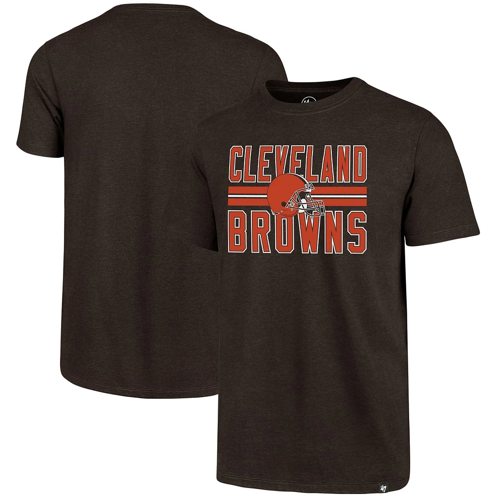 T-shirt pour homme '47 Brown Cleveland Browns Block Stripe Club