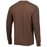 Men's '47 Brown Cleveland Browns Brand Wide Out Franklin Long Sleeve T-Shirt