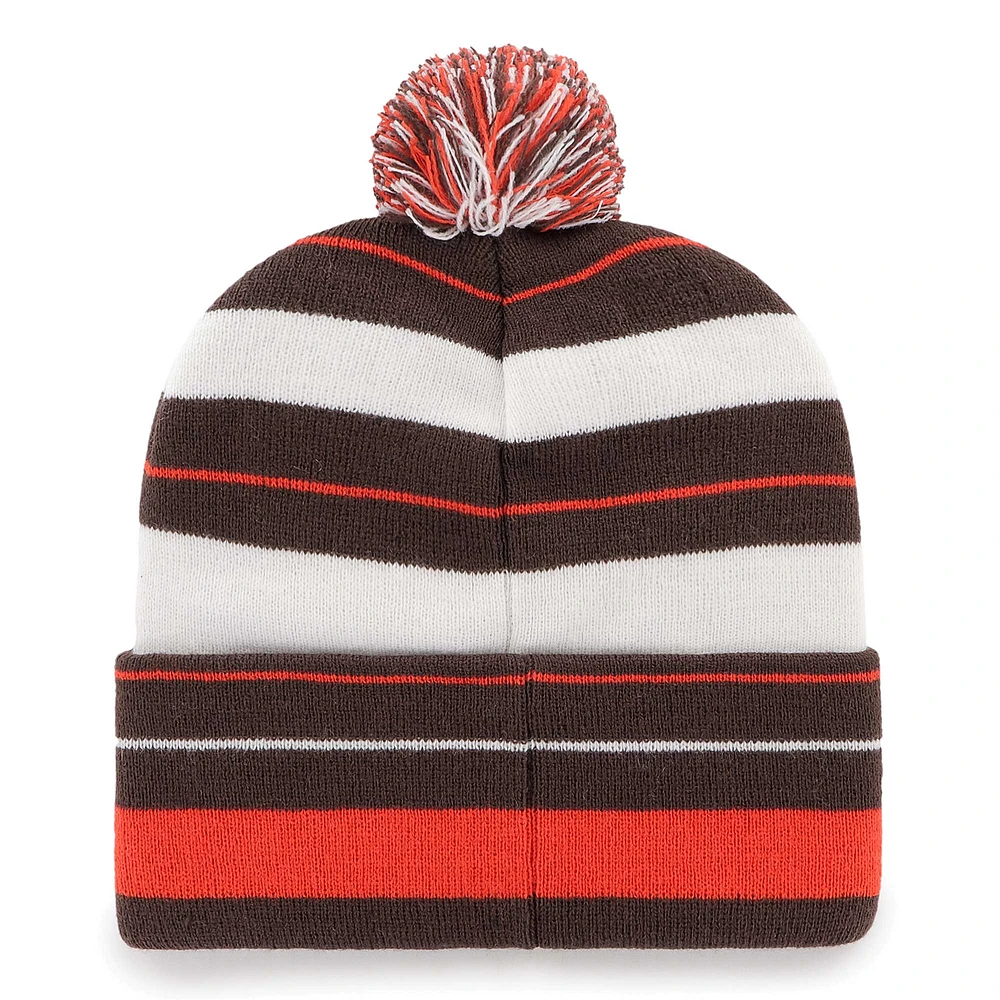 Bonnet en tricot à revers Powerline '47 marron des Cleveland Browns pour hommes avec pompon