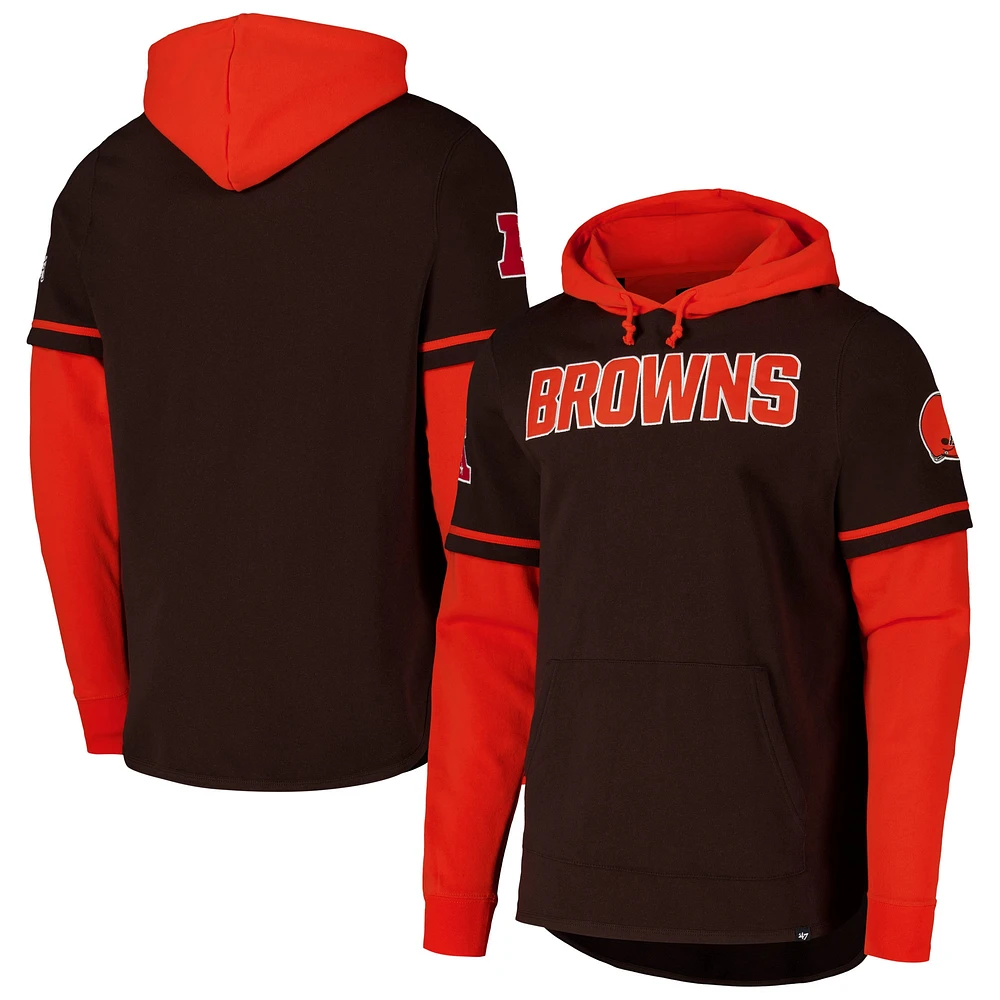 Chandail à capuchon coupe-court pour hommes '47 Brown Cleveland Browns